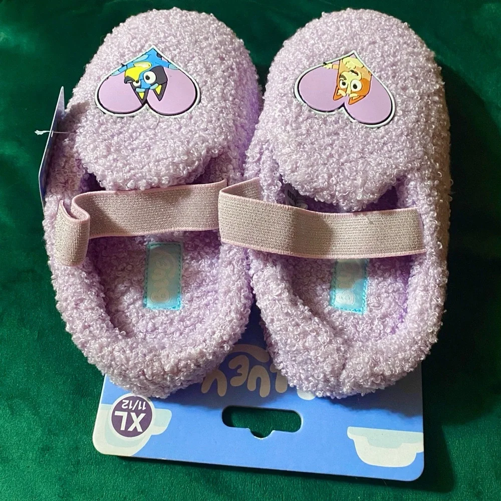 Bluey and Bingo Sherpa Purple Slingback Slippers